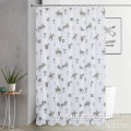 Solid Color PEVA Shower Curtain With 3D Lines